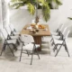 Scaun pliabil pentru gradina, camping, catering, cadru metalic, 120 kg, 46x53x87 cm - imagine 6