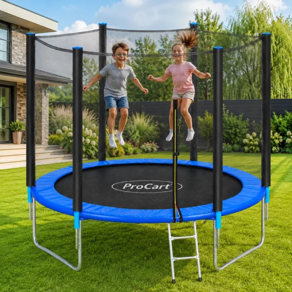 Trambulina copii, diametru 244 cm, plasa protectie laterala, cu scara acces, maxim 150 kg - imagine 23