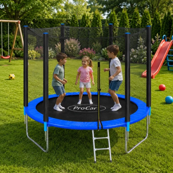 Trambulina copii, diametru 244 cm, plasa protectie laterala, cu scara acces, maxim 150 kg - imagine 31
