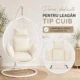 Perna fotoliu suspendat tip cuib, alba, detasabila si lavabila, confort premium - imagine 3