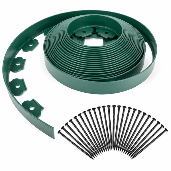 Separator gazon, lungime 10 metri, latime 5 cm, 30 pini montaj, culoare verde - imagine 20