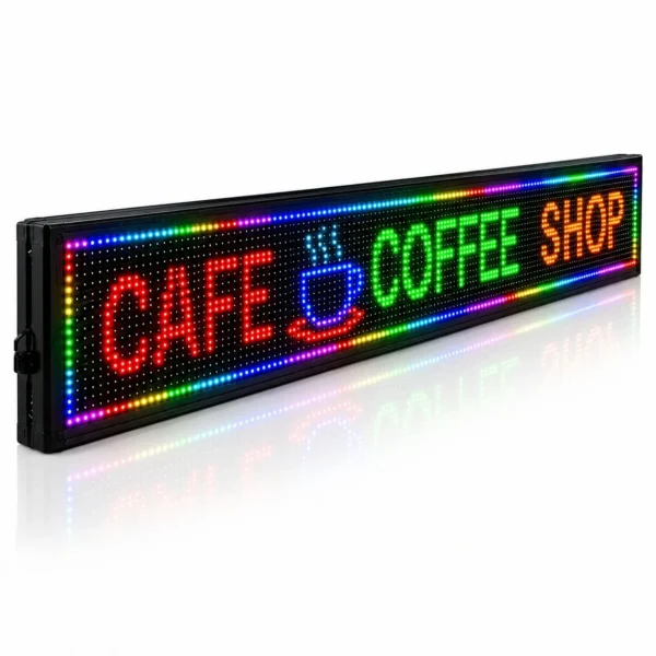 Reclama luminoasa led smd rgb 100x20 cm, text, imagini, animatii, wifi exterior slim - imagine 8
