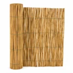Gard din bambus natural 150x150 cm - paravan decorativ din tulpini intregi pentru gradina, terasa si balcon
