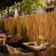 Gard din bambus natural 150x150 cm - paravan decorativ din tulpini intregi pentru gradina, terasa si balcon - imagine 4