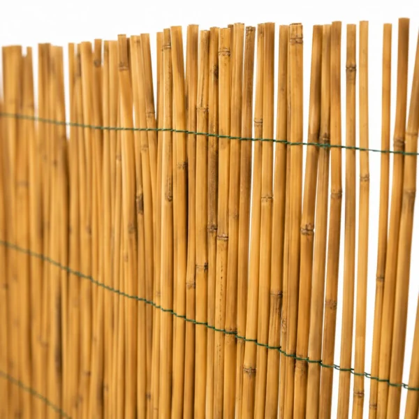 Gard din bambus natural 150x150 cm - paravan decorativ din tulpini intregi pentru gradina, terasa si balcon - imagine 5