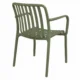 Scaun de gradina stivuibil cu brate, pentru terasa si balcon, 54x58.5x80.5 cm culoare verde - imagine 3