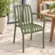 Scaun de gradina stivuibil cu brate, pentru terasa si balcon, 54x58.5x80.5 cm culoare verde - imagine 5