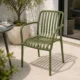 Scaun de gradina stivuibil cu brate, pentru terasa si balcon, 54x58.5x80.5 cm culoare verde - imagine 6