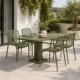 Scaun de gradina stivuibil cu brate, pentru terasa si balcon, 54x58.5x80.5 cm culoare verde - imagine 7