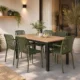 Scaun de gradina stivuibil cu brate, pentru terasa si balcon, 54x58.5x80.5 cm culoare verde - imagine 10