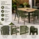 Scaun de gradina stivuibil cu brate, pentru terasa si balcon, 54x58.5x80.5 cm culoare verde - imagine 11