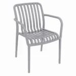 Scaun de gradina stivuibil cu brate, pentru terasa si balcon, 54x58.5x80.5 cm culoare gri