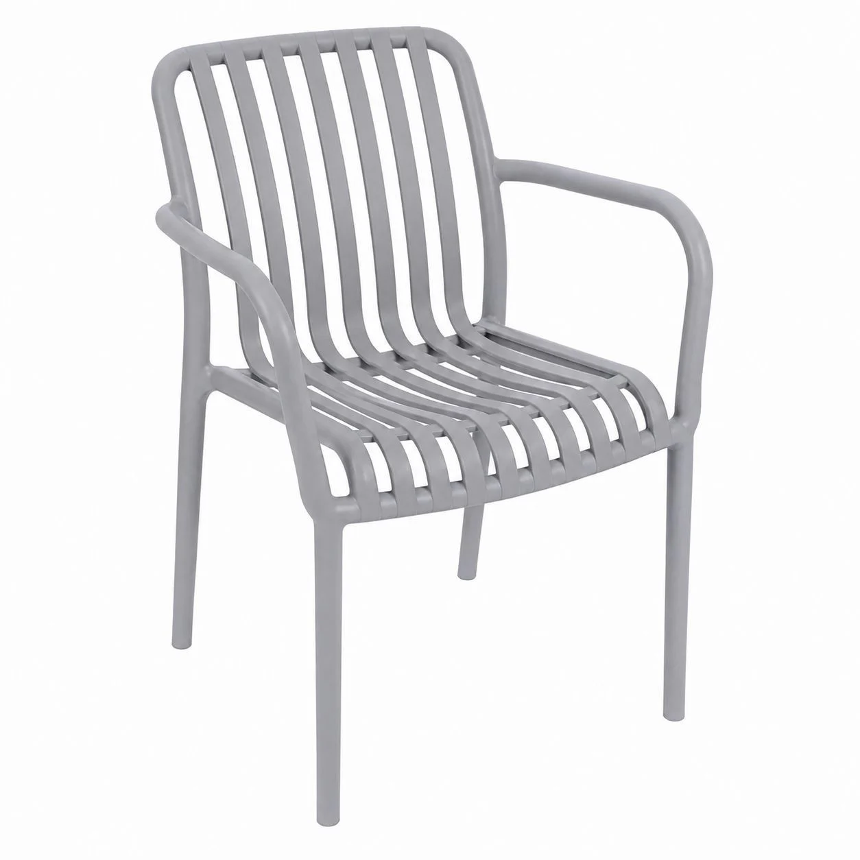 Scaun de gradina stivuibil cu brate, pentru terasa si balcon, 54x58.5x80.5 cm culoare gri Scaun de gradina stivuibil cu brate, pentru terasa si balcon, 54x58.5x80.5 cm culoare gri - imagine 1
