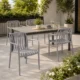 Scaun de gradina stivuibil cu brate, pentru terasa si balcon, 54x58.5x80.5 cm culoare gri - imagine 3