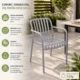 Scaun de gradina stivuibil cu brate, pentru terasa si balcon, 54x58.5x80.5 cm culoare gri - imagine 5