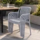 Scaun de gradina stivuibil cu brate, pentru terasa si balcon, 54x58.5x80.5 cm culoare gri - imagine 8
