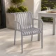 Scaun de gradina stivuibil cu brate, pentru terasa si balcon, 54x58.5x80.5 cm culoare gri - imagine 9