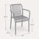 Scaun de gradina stivuibil cu brate, pentru terasa si balcon, 54x58.5x80.5 cm culoare gri - imagine 10