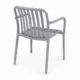 Scaun de gradina stivuibil cu brate, pentru terasa si balcon, 54x58.5x80.5 cm culoare gri - imagine 12