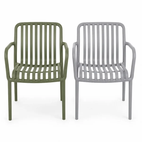 Scaun de gradina stivuibil cu brate, pentru terasa si balcon, 54x58.5x80.5 cm culoare verde - imagine 13