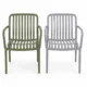 Scaun de gradina stivuibil cu brate, pentru terasa si balcon, 54x58.5x80.5 cm culoare verde - imagine 13