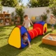 Cort de joaca 3 in 1 pentru copii, set 100 mingi multicolore, tunel, cort iglu, cub, poliester, 302x86x72 cm - imagine 29