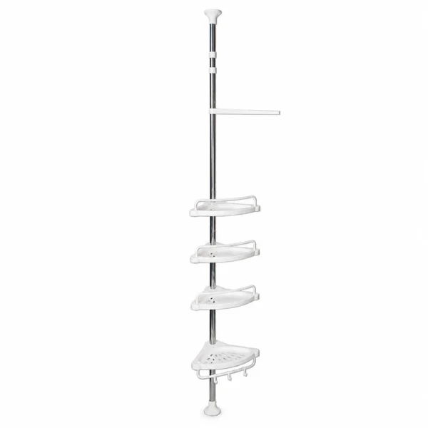 Raft pentru baie ajustabil 100-320 cm, 4 nivele, suport prosop, carlige - imagine 27