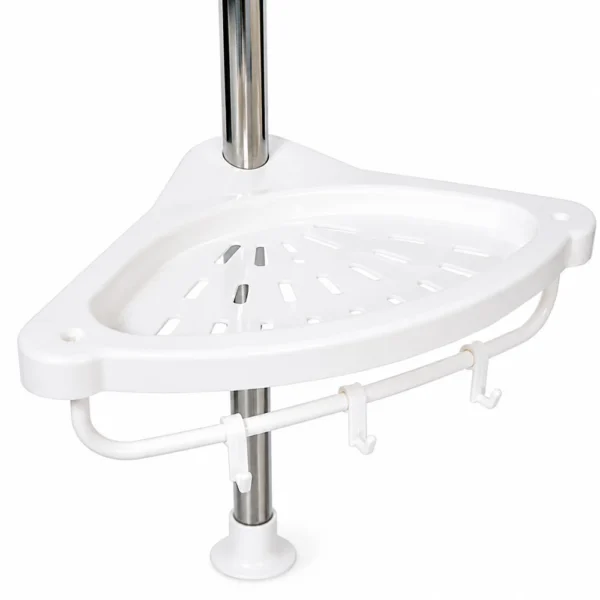 Raft pentru baie ajustabil 100-320 cm, 4 nivele, suport prosop, carlige - imagine 23