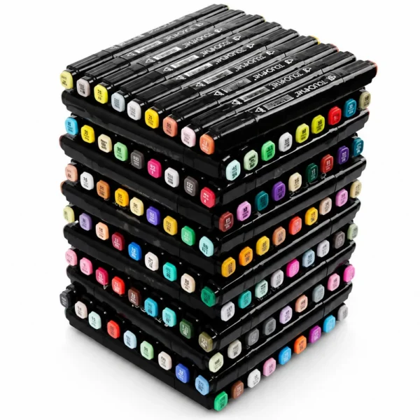 Set 168 markere cu varf dublu, multicolore, geanta de depozitare - imagine 27