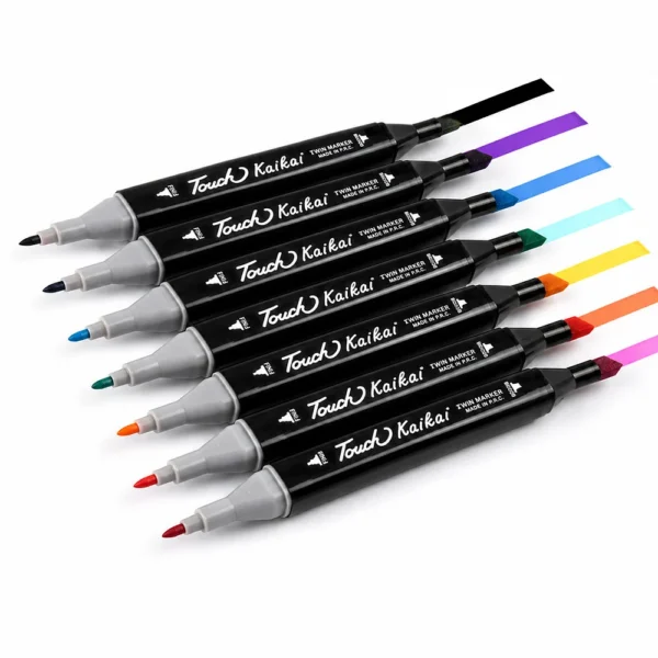 Set 168 markere cu varf dublu, multicolore, geanta de depozitare - imagine 24