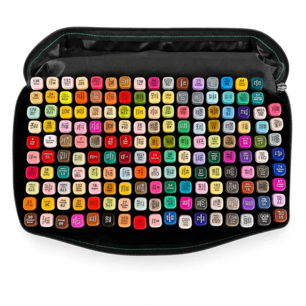 Set 168 markere cu varf dublu, multicolore, geanta de depozitare - imagine 28