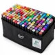 Set 168 markere cu varf dublu, multicolore, geanta de depozitare - imagine 29