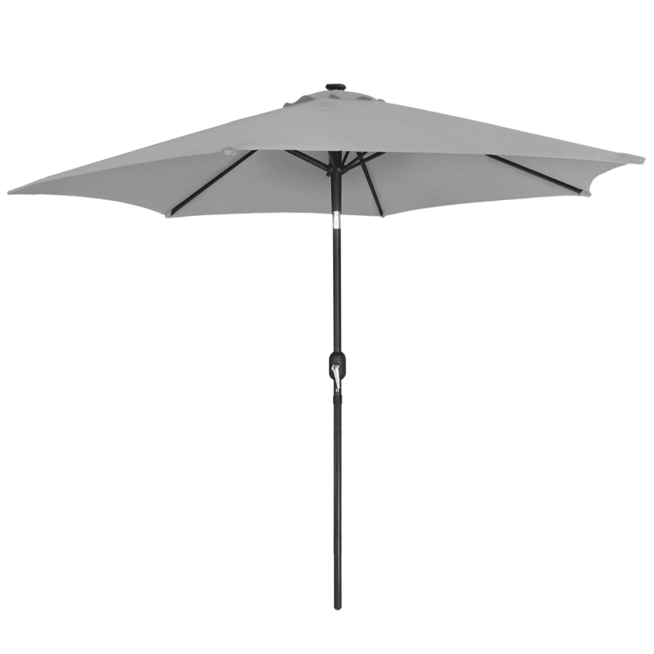 Umbrela gradina/terasa cu LED, manivela, Chomik, gri, 300 cm