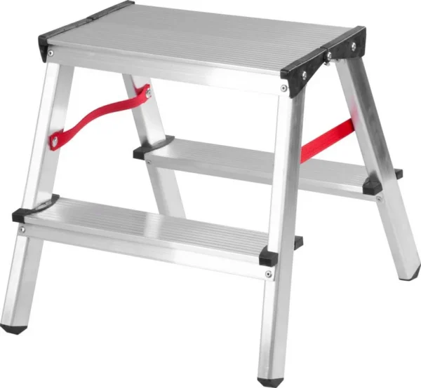 Scara aluminiu, 2 tronsoane, 1 treapta, platforma, max 125 kg, 0.44 m, Strend Pro - imagine 4
