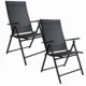 Set 2 scaune gradina/terasa, reglabile, aluminiu, negru, 56x67-99x84-107 cm, Jumi