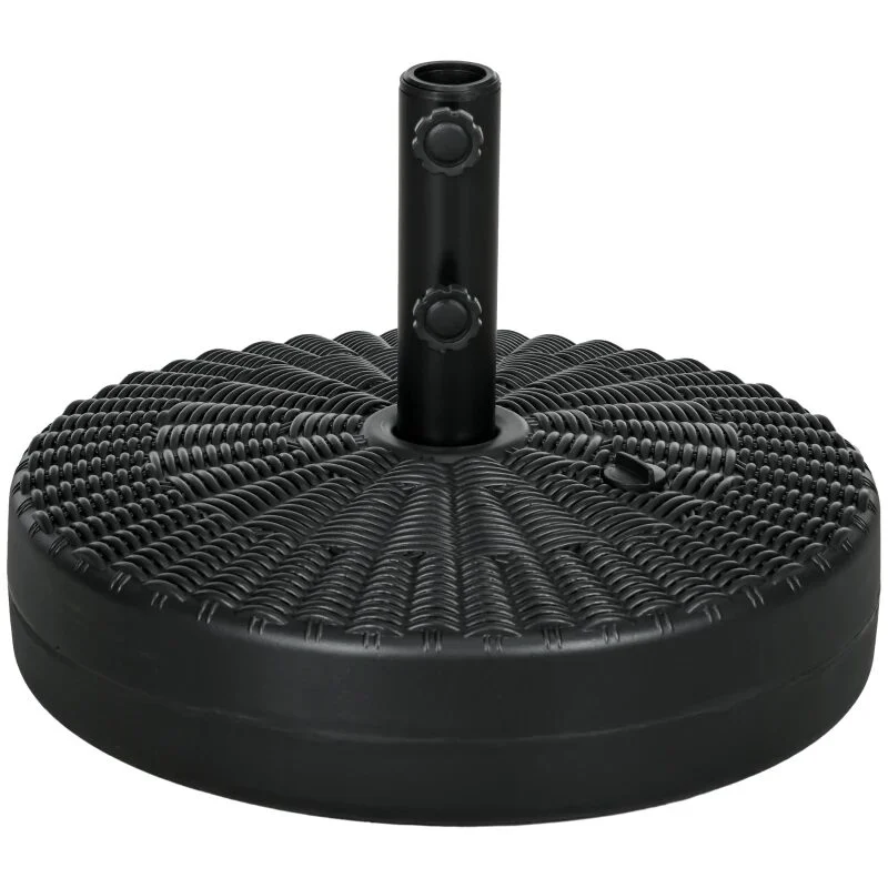 Suport pentru umbrela 38-48 mm, rotund, HDPE si otel, imitatie ratan, negru, 51x36 cm 1 Suport pentru umbrela 38-48 mm, rotund, HDPE si otel, imitatie ratan, negru, 51×36 cm