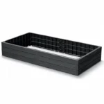 Pat/strat inaltat pentru flori, legume, din plastic, efect lemn, antracit, 149.2x75.6x25 cm, Prosperplast