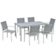 Set mobilier gradina/terasa, aluminiu, blat sticla, gri si argintiu, 1 masa, 6 scaune, Sway - imagine 9