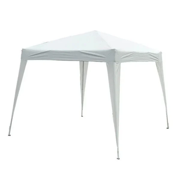 Pavilion pentru gradina/terasa, cadru metalic, material Oxford, pliabil, cu geanta, alb, 3x3x2.4 m - imagine 9