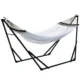 Hamac poliester cu suport otel, husa, alb, 263x89x100 cm - imagine 10