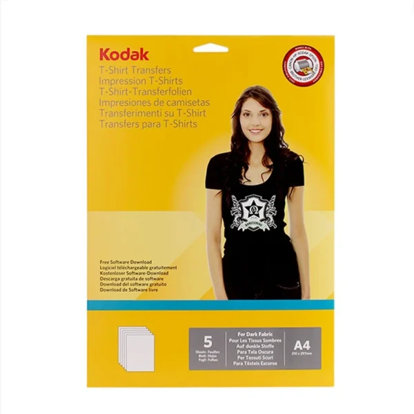 Hartie transfer termic kodak a4, pentru tricouri negre - imagine 1