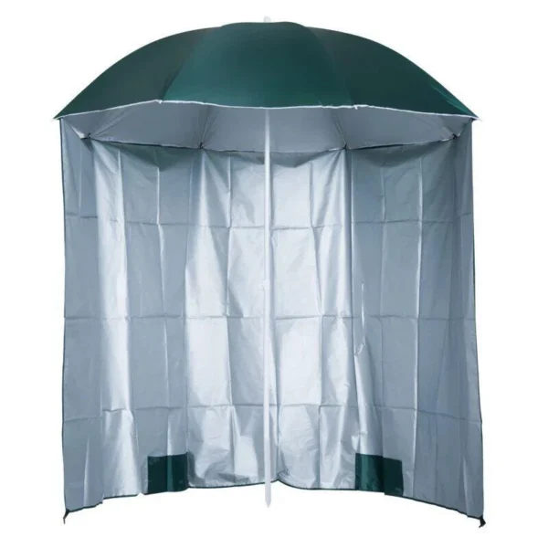 Umbrela plaja cu parasolar, 2 contragreutati, verde inchis, 200 cm - imagine 15