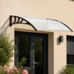 Copertina marchiza, policarbonat si aluminiu, transparent, 120x75x23 cm