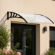Copertina marchiza, policarbonat si aluminiu, transparent, 120x75x23 cm