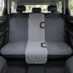 Husa bancheta auto pentru protectie si transport caini, catifea si bumbac, gri, 165x145 cm