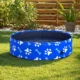 Piscina pentru caini, PVC si panouri din pal, pliabila, albastru, 80x20 cm
