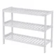 Suport depozitat incaltaminte, Artool, 3 polite, lemn bambus, alb, 70x26x55 cm