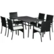 Set mobilier gradina/terasa, negru si bej, ratan sintetic, 1 masa, 6 scaune, Lynna - imagine 11
