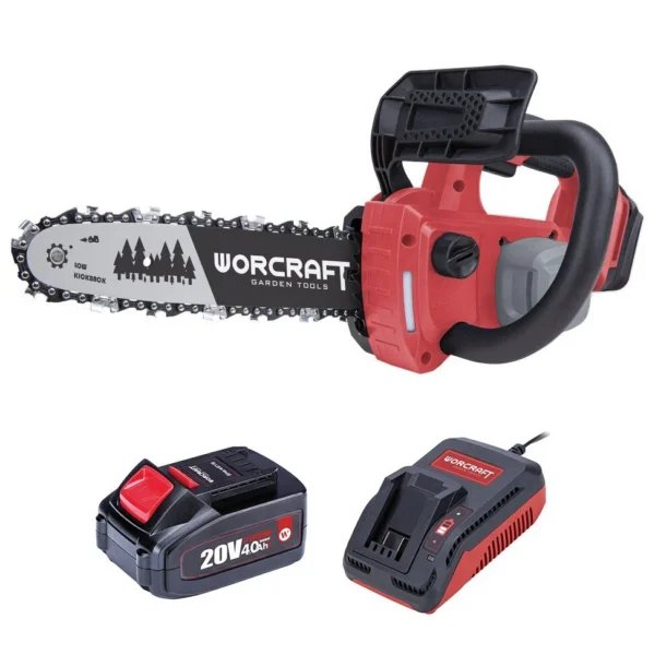Drujba electrica, Worcraft, cu acumulator 4 Ah, incarcator 20V Li-Ion, 20.5 cm - imagine 1