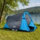 Cort camping, 2 persoane, impermeabil, tip igloo, cu husa, albastru deschis, 220x108x110 cm